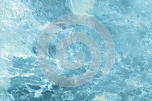 Horizontal lightened slices of blue marble quartz ice background. Cold calm colors icy background ideal for your design