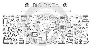 Horizontal line banner for big data