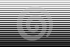 Horizontal line pattern. From thin line to thick. Parallel stripe. Black streak on white background. Straight gradation stripes. A