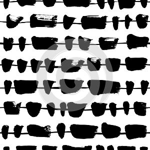 Horizontal lines with black splotch vector pattern