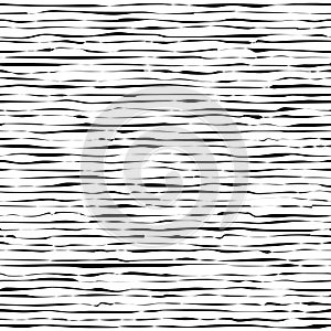 Horizontal lines charcoal hand drawn seamless pattern