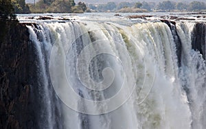 Horizontal main gorge in victoria falls