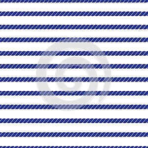 Horizontal marine rope striped seamless vector pattern