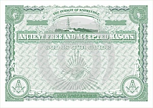 Horizontal Masonic Certificate green