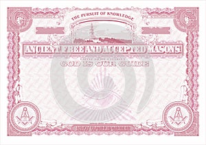 Horizontal Masonic Certificate purple