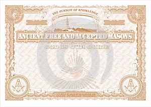 Horizontal Masonic Certificate red