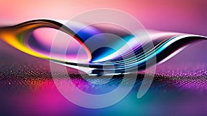 Horizontal multicolored background with abstract gradient streamlined figure. Bokeh effect, blur photo