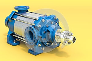 Horizontal multistage centrifugal pump, 3D rendering