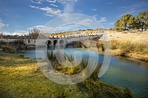 Horizontal photo of the source of Fuente Caputa in the town of Mula, Region of Murcia, Spain