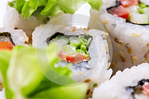 Horizontal photo of vegitable roll