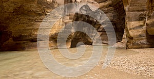 Horizontal picture of Wadi Mujib Canyon, Jordan photo