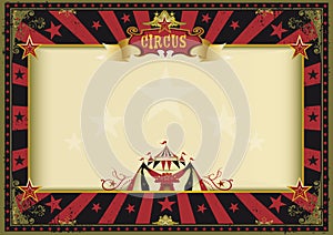 Horizontal poster red black circus