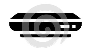 Horizontal rectangle, could represent a device or container, vector design Generative AI