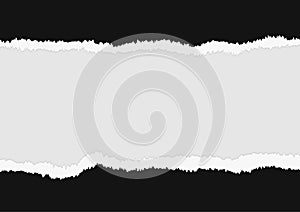 Horizontal rectangular background with torn paper edges.