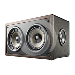 Horizontal rectangular music speaker isolated on white background