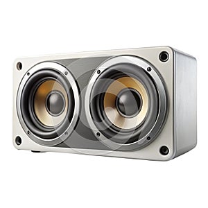 Horizontal rectangular music speaker isolated on white background