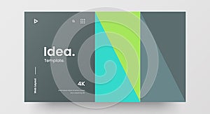 Horizontal responsive web design project layout. Abstract geometric pattern banner mock up. Landing page block vector template.