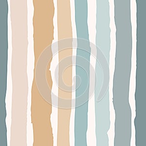 Horizontal Rugged Organic Stripes Vector Seamless Pattern