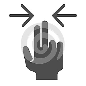 Horizontal scoll solid icon. Two fingers scroll vector illustration isolated on white. Gesture glyph style design