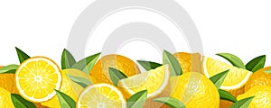 Horizontal seamless background with lemons.