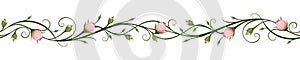 Horizontal seamless background with rosebuds. Vector illustration.