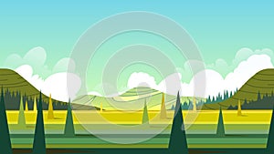 Horizontal seamless summer landscape. illustration.fits on mobile devices and may be scaled for desktop size. 1920x1080. photo