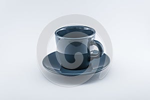 A horizontal shot of a espresso cup.