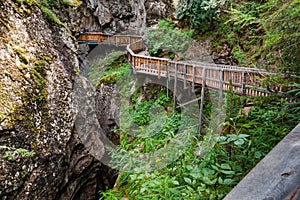 Horizontal shot of path in Gorner Gorge
