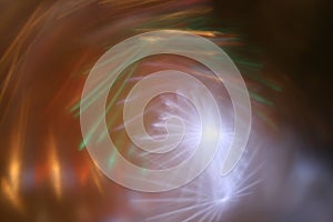 Horizontal shot of staggered and refracted light layers-vortex light effects