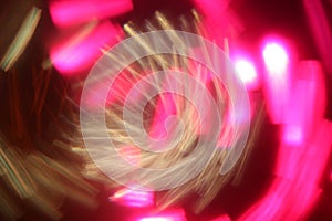 Horizontal shot of staggered and refracted light layers-vortex light effects