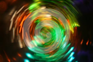 Horizontal shot of staggered and refracted light layers-vortex light effects