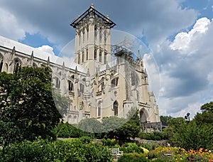 Horizontal shot of the Washington National Cathedral, Washington, D.C., United States