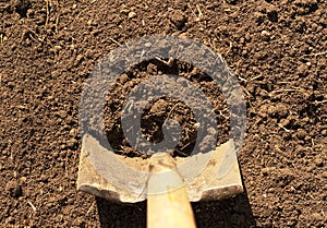 Horizontal Shovel in Dirt