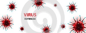 Horizontal social media banner coronavirus epidemia virus illustration