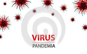 Horizontal social media banner epidemia coronavirus virus illustration