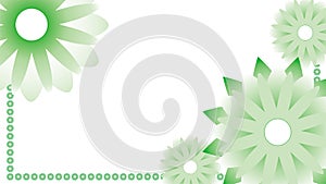 Horizontal soft eco background with gentle green flowers