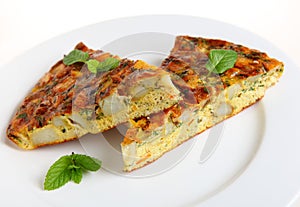 Horizontal Spanish omelet