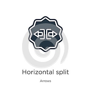 Horizontal split icon vector. Trendy flat horizontal split icon from arrows collection isolated on white background. Vector