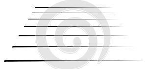 Horizontal, straight parallel lines in perspective. 3d lines, stripes pattern. Streaks, strips vanishing, diminish lines photo