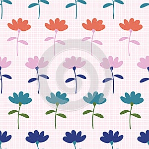 Horizontal Striped Floral Seamless Repeating Pattern Background
