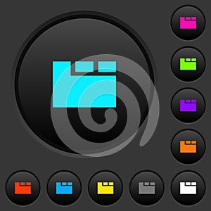 Horizontal tabbed layout active dark push buttons with color icons photo