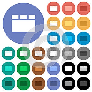 Horizontal tabbed layout round flat multi colored icons photo