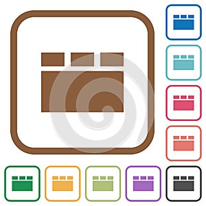 Horizontal tabbed layout simple icons photo