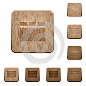 Horizontal tabbed layout wooden buttons photo