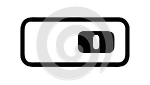 Horizontal toggle switch icon for on off selection , vector design Generative AI