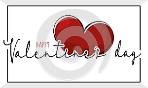 Horizontal valentine day invitational card with heart shape Vector