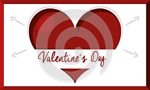 Horizontal valentine day invitational card with heart shape Vector