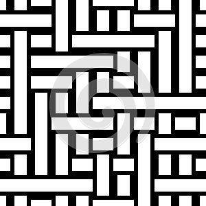 Horizontal and vertical black segments, modern stylish image.