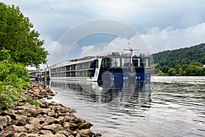 Horizontal view of AmaWaterways AmaVerde, a luxury river cruiser built in 2011