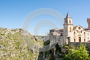 Horizontal View of the Church of San Pietro Caveoso, in the Sass